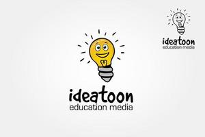 idee onderwijs media logo tekenfilm karakter. deze logo ontwerp voor allemaal creatief bedrijf. schattig logo, eenvoudig en uniek concept. vector