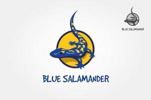 blauw salamander vector logo illustratie. abstract vector beeld van een salamander, hagedis in geel en blauw kleuren.