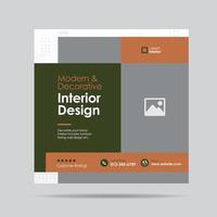 huis interieur ontwerp sociaal media post sjabloon of interieur meubilair sociaal post ontwerp vector