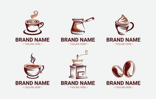 set van vintage koffie logo's vector