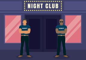 Twee Big Bouncers Standing Outside De toegang tot de nachtclub illustratie vector