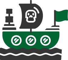 piraten schip creatief icoon ontwerp vector