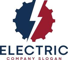 uitrusting bliksem elektrisch logo met verlichting bout vector