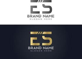 brief e s typografie vector logo ontwerp