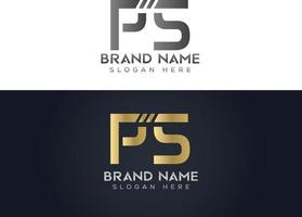 brief p s typografie vector logo ontwerp