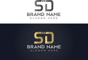 brief s d typografie vector logo ontwerp