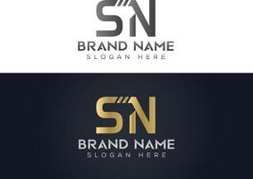brief s n typografie vector logo ontwerp