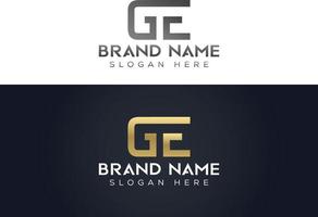 brief g e typografie vector logo ontwerp