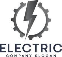 uitrusting bliksem elektrisch logo met verlichting bout vector