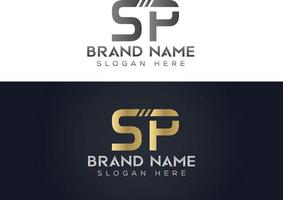 brief s p typografie vector logo ontwerp