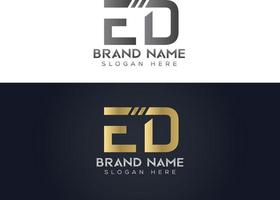 brief e d typografie vector logo ontwerp