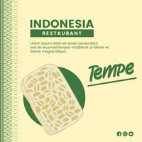 Aziatisch voedsel illustratie ontwerp van tempé Indonesisch voedsel voor presentatie sociaal media sjabloon vector