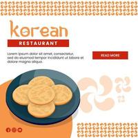 Aziatisch voedsel illustratie ontwerp van Koreaans voedsel voor presentatie sociaal media sjabloon vector