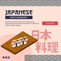 Aziatisch voedsel illustratie ontwerp van Japans voedsel voor presentatie sociaal media sjabloon vector