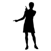 vector silhouetten van Dames. staand vrouw vorm geven aan. zwart kleur Aan geïsoleerd wit achtergrond. grafisch illustratie.