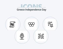 Griekenland onafhankelijkheid dag lijn icoon pak 5 icoon ontwerp. Grieks. Ierland. auteur. beker. pot vector