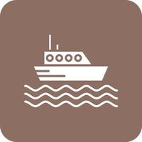 veerboot boot glyph ronde hoek achtergrond icoon vector