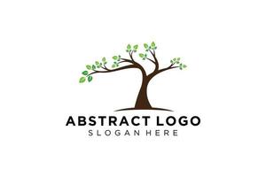 groen boom logo ontwerp natuurlijk en abstract blad. vector