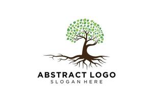 groen boom logo ontwerp natuurlijk en abstract blad. vector