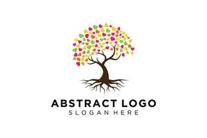 groen boom logo ontwerp natuurlijk en abstract blad. vector