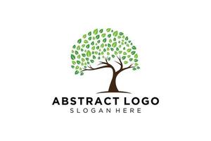 groen boom logo ontwerp natuurlijk en abstract blad. vector