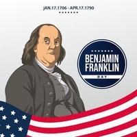 vector illustratie van Benjamin Franklin dag, januari 17