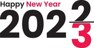 gelukkig nieuw jaar groeten met een illustratie van de beurt van de jaar van 2022 naar 2023 vector