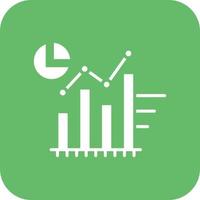 statistisch analyse glyph ronde hoek achtergrond icoon vector