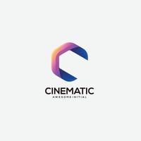 filmische logo ontwerp helling kleurrijk vector