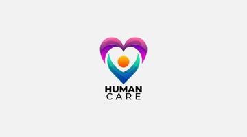 menselijk zorg vector logo ontwerp sjabloon symbool