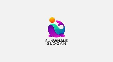 helling zonnewalvis vector logo ontwerp illustratie