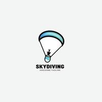 icoon Parachutespringen logo helling kleurrijk vector