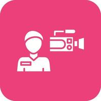 camera operator glyph ronde hoek achtergrond icoon vector