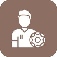 Amerikaans voetbal speler glyph ronde hoek achtergrond icoon vector