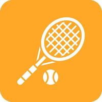 tennis glyph ronde hoek achtergrond icoon vector