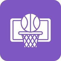 basketbal glyph ronde hoek achtergrond icoon vector