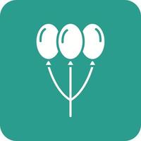 ballonnen glyph ronde hoek achtergrond icoon vector