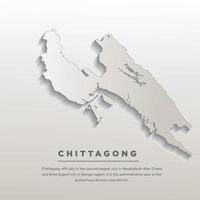 chittagong isometrische kaart met mengsel vector
