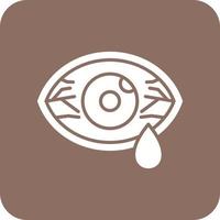 conjunctivitis glyph ronde hoek achtergrond icoon vector