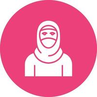 hijab glyph cirkel icoon vector