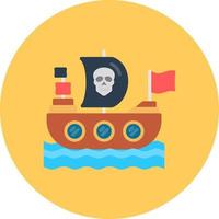 piraten schip creatief icoon ontwerp vector