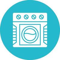 het wassen machine glyph cirkel icoon vector