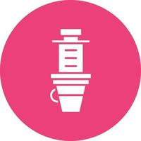 aeropress glyph cirkel icoon vector