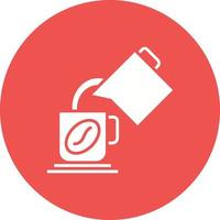 gieten koffie glyph cirkel icoon vector