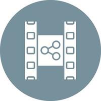 film distributie glyph cirkel icoon vector