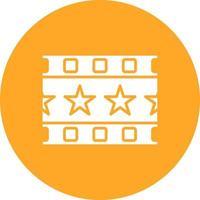 film recensie glyph cirkel icoon vector
