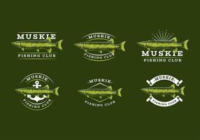 Muskie Fishing Club Logo Sjabloon Gratis Vector