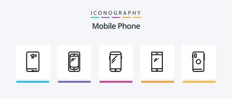 mobiel telefoon lijn 5 icoon pak inclusief . huawei.. creatief pictogrammen ontwerp vector