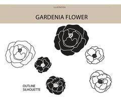 gardenia bloem silhouet vector