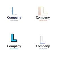 brief l groot logo pak ontwerp creatief modern logos ontwerp voor uw bedrijf vector